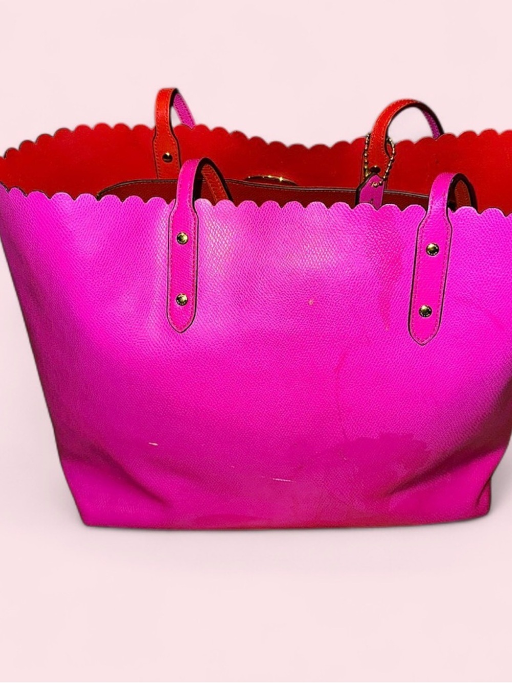 Coach City Tote in Floral Applique Leather-Dahlia Pink F37651 - Picture 2 of 5